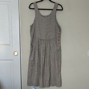 Smith & Hawken Gray Midi Dress with Button Detail